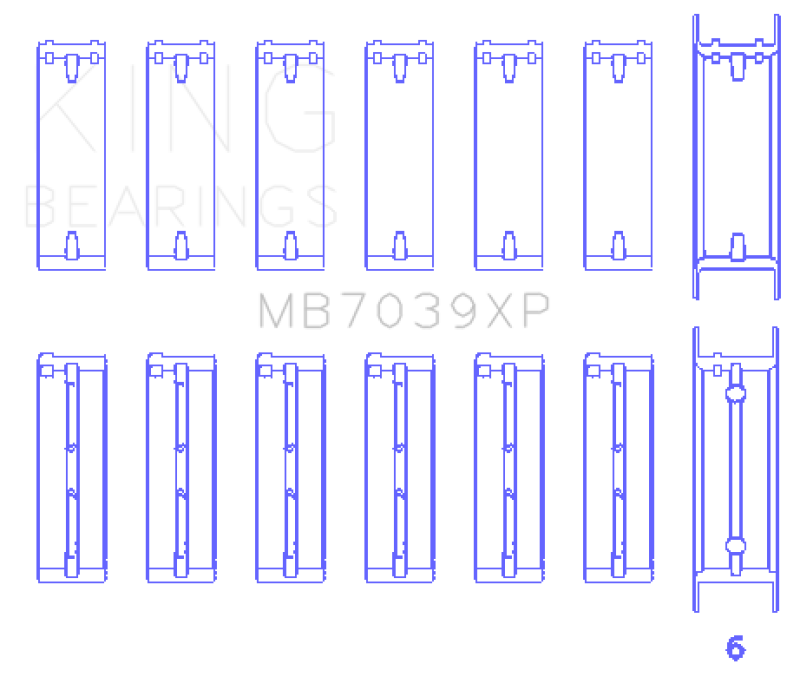 Load image into Gallery viewer, King Engine Bearings MB7039XPSTDX KING Performance Main Bearings

