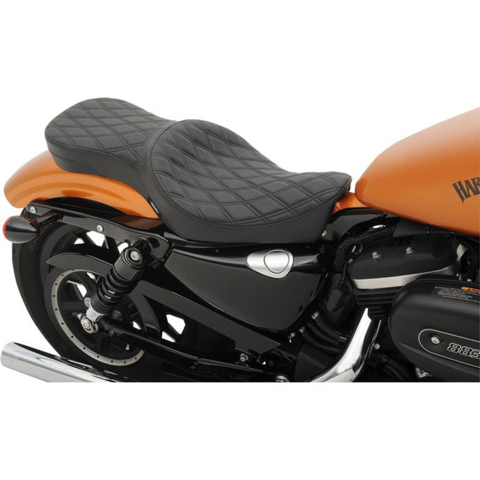 Drag Specialties 0804-0605 Low Profile Double Bucket Seat - Double Diamond Stitch