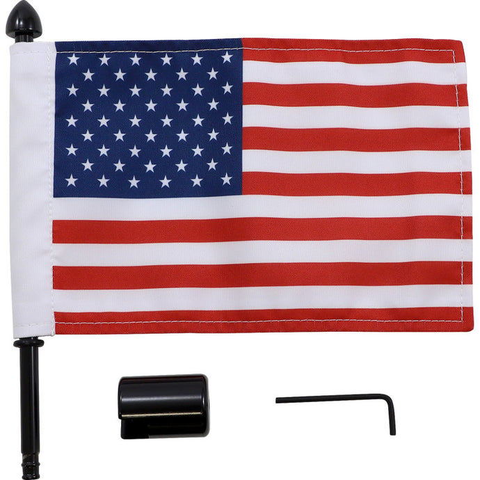 Pro Pad BRFM-SQSB Side Mount Sissy Bar Flag Mount with Flag - 1/2in. Bar - 6in x 9in. Flag