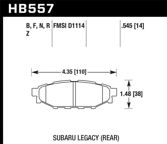Hawk Performance HB557N.545 HAWK HP+ Brake Pad Sets