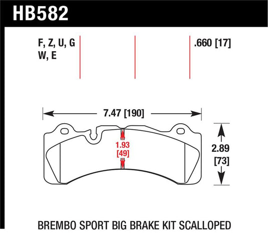 Hawk Performance HB582G.660 HAWK DTC-60 Brake Pad Sets