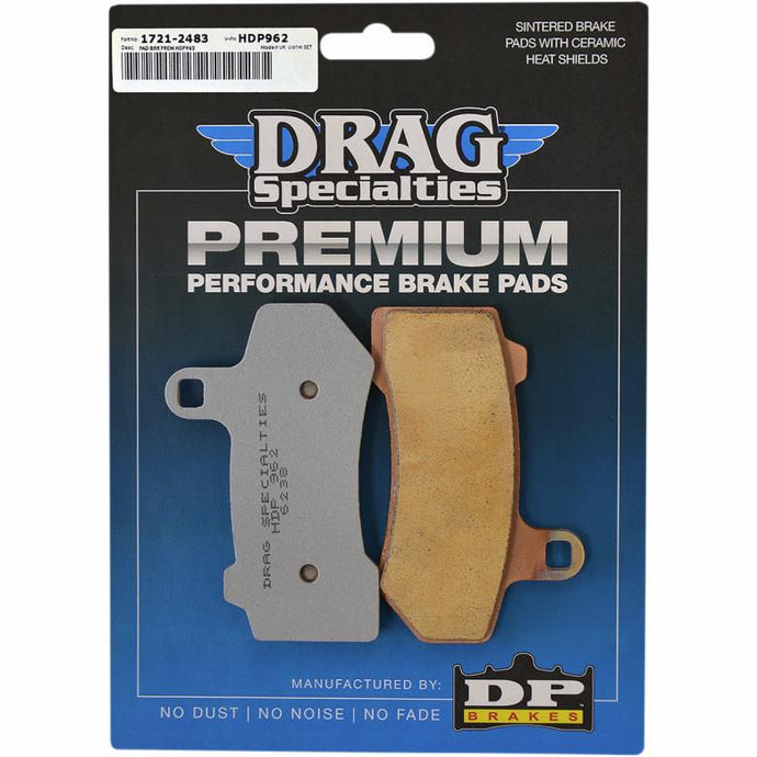 Drag Specialties 1721-2453 Premium Sintered Metal Brake Pads - Four Piston Jaybrake (Late Style)