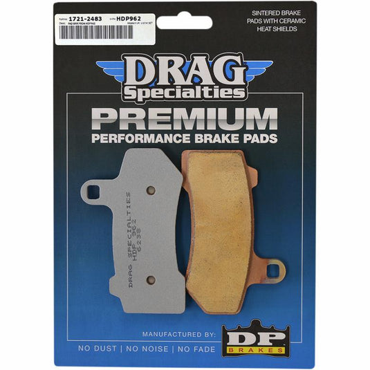 Drag Specialties 1721-2453 Premium Sintered Metal Brake Pads - Four Piston Jaybrake (Late Style)