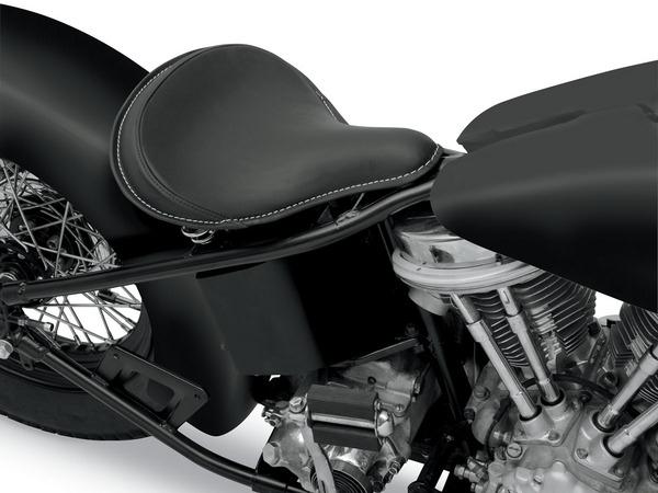 Drag Specialties 0806-0052 Large Spring Solo Seat - Black Solar-Reflective Leather, Smooth with Carpeted Bottom