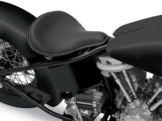 Drag Specialties 0806-0052 Large Spring Solo Seat - Black Solar-Reflective Leather, Smooth with Carpeted Bottom