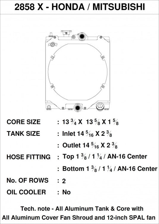 Csf 2858X CSF Radiators - Aluminum
