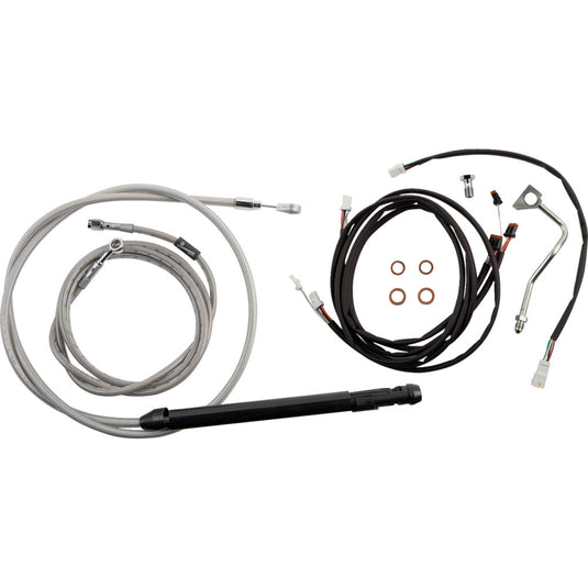 Burly Brand B30-1313 Extended Cable/Brake Line Kit for 18in. Ape Handlebar - Stainless Steel