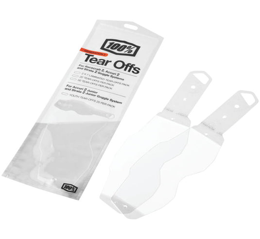 100% Laminated for Racecraft 2/Accuri 2/Stratus 2 Goggles - 2x - 7pk.
