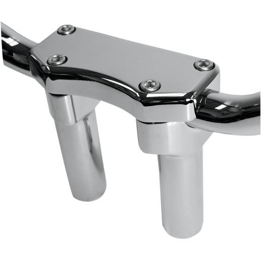 Drag Specialties 0602-0588 Handlebar Riser/Top Clamp Kit with 1in. Clamping Area - 4in. Tall - Chrome