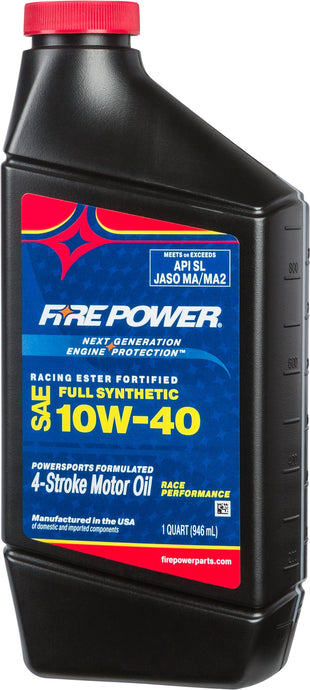 Fire Power 196984 Racing Ester Fortified Full Synthetic Motor Oil - 10w40 - 1qt.