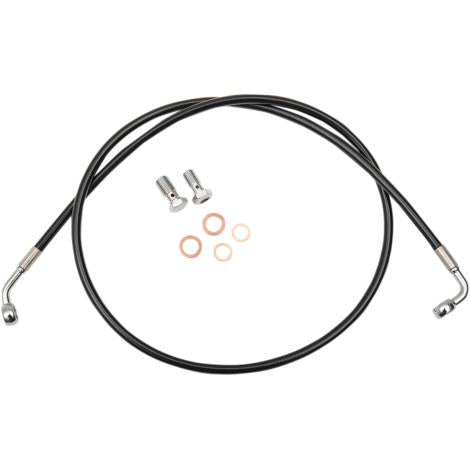 La Choppers LA-8230B16B Black Vinyl-Coated Stainless Steel Brake Line Kit - 15-17in. Ape Hangers