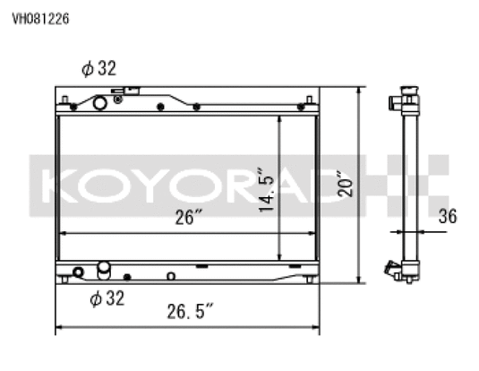 Koyo VH081226 KOY Racing Radiators