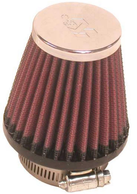 K&N Engineering RC-1090 Universal Round Tapered Air Filter - Chrome End Cap