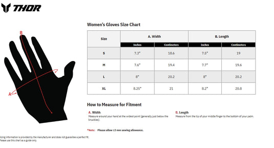 Thor Launchmode XP Womens Gloves (Small, Black)
