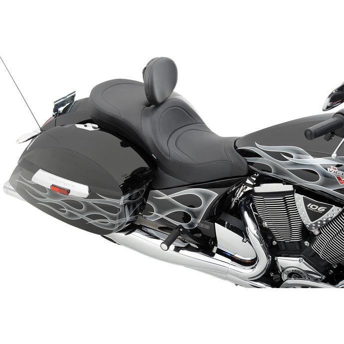 Drag Specialties 0810-1540 Low-Profile Touring Seat for Victory OEM Backrest - Mild Stitch