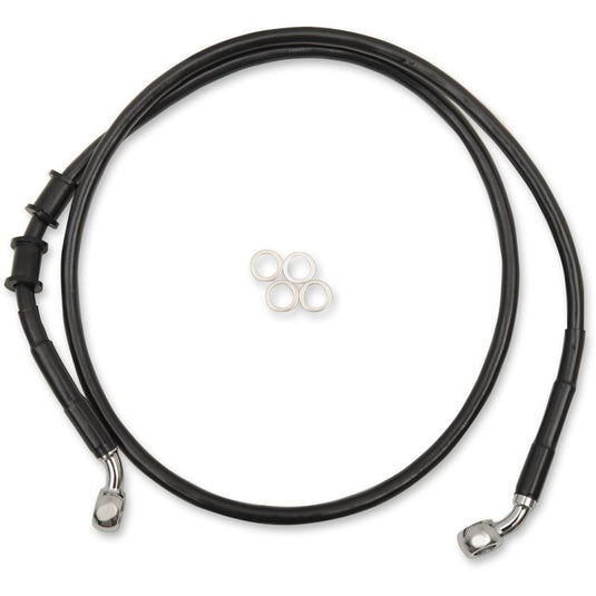 Drag Specialties 1741-5851 Standard Length Front Stainless Steel Brake Line Kit - Black Vinyl