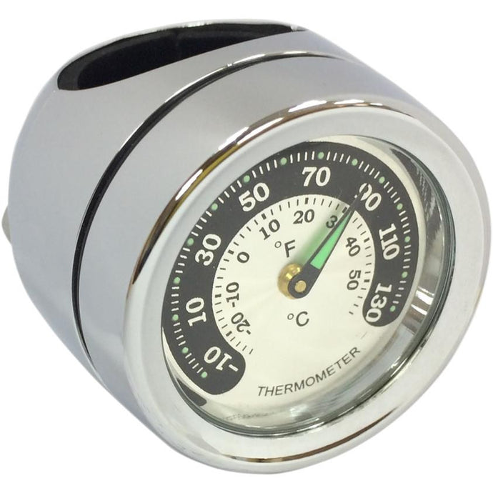 Drag Specialties 2212-0724 Bar Mount Thermometer for 1in. Bars (1 1/2in. D x 1 3/4in. L)