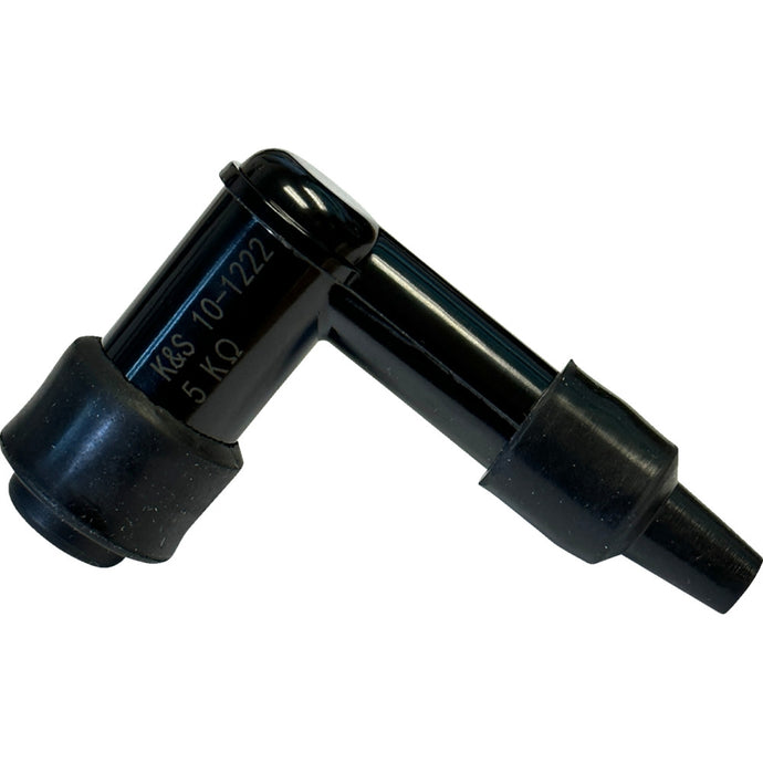K&S Technologies 10-1222 Spark Plug Resistor Cover - 90 deg. Elbow Type - 10/12mm. - Black Plastic
