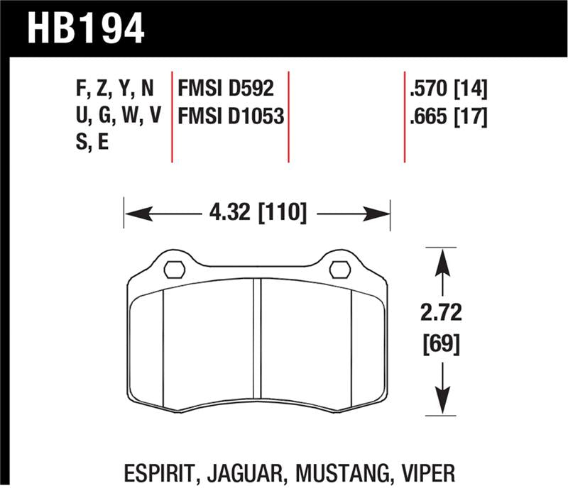 Load image into Gallery viewer, Hawk Performance HB194Z.570 HAWK Ceramic Brake Pad Sets
