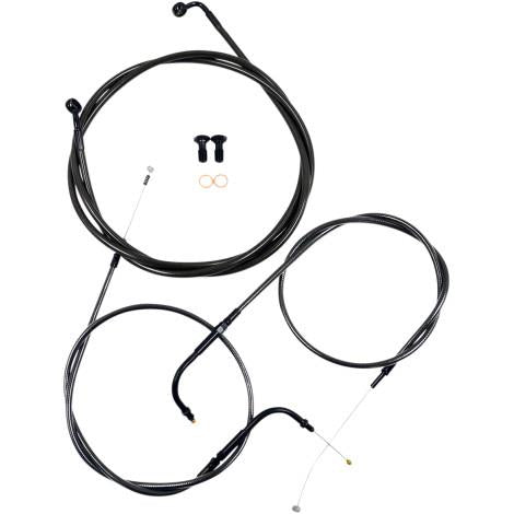 La Choppers LA-8230KT-16M Standard Handlebar Cable/Brake & Clutch Line/Wire Kit - Midnight Black