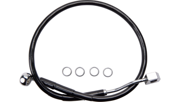 Drag Specialties 1741-6345 Black Vinyl Coated Standard Length ABS Stainless Steel Rear Brake Line Kit
