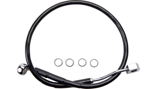 Drag Specialties 1741-6345 Black Vinyl Coated Standard Length ABS Stainless Steel Rear Brake Line Kit