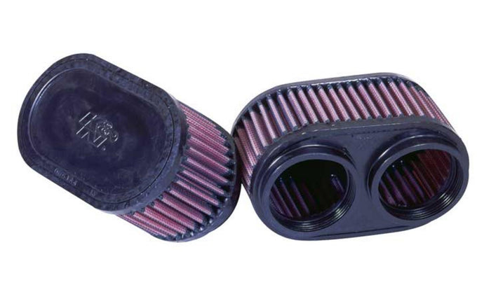 K&N Engineering RU-2922 Clamp-On Custom Oval Tapered Air Filter - Rubber End Cap