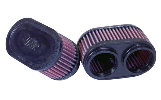 K&N Engineering RU-2922 Clamp-On Custom Oval Tapered Air Filter - Rubber End Cap