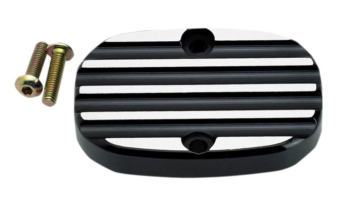 Joker Machine 08-008B Rear Brake Master Cylinder Cover - Finned - Black Anodized