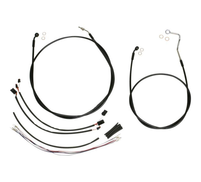 Magnum 486351 Black Vinyl XR Handlebar Installation Kit with Black Fittings for 12-14in. Ape