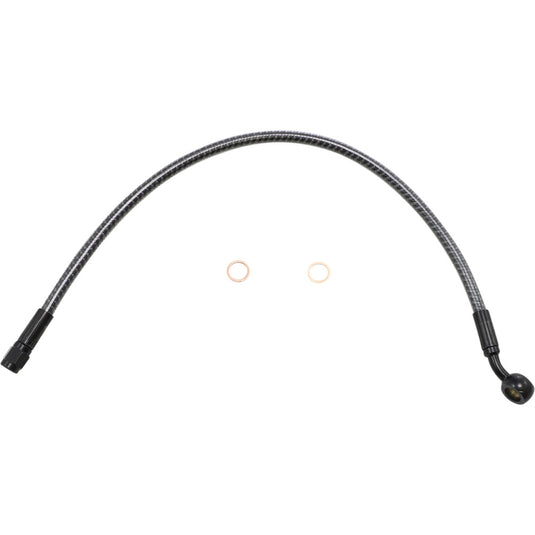 Magnum 77117 Karbonfibr Designer Series ABS Front Upper Brake Line - 10mm,35deg. Banjo - 17in