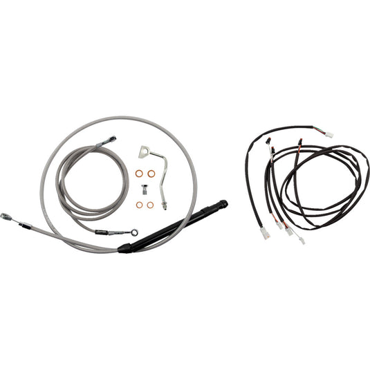 Burly Brand B30-1311 Extended Cable/Brake Line Kit for 14in. Ape Handlebar - Stainless Steel
