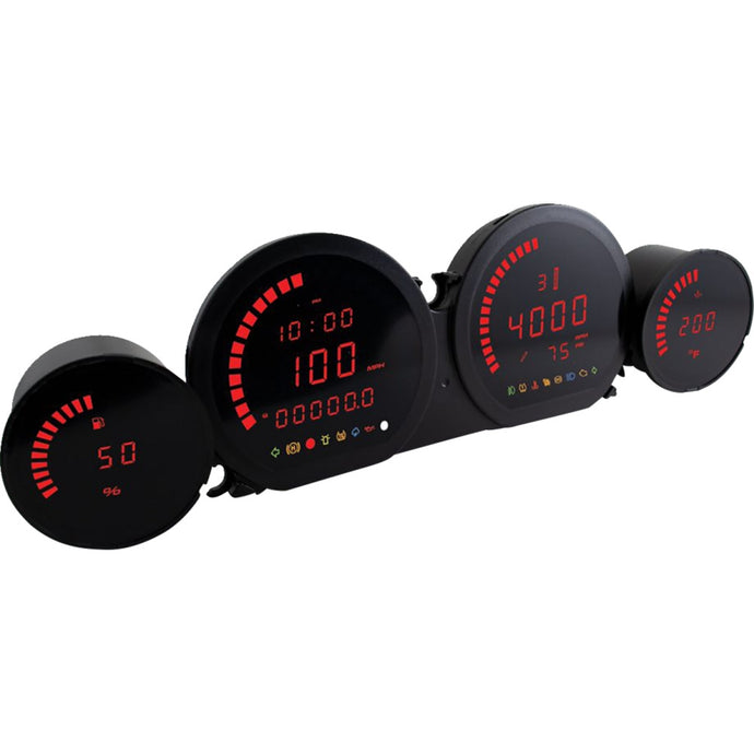 Koso North America BA064921 HD-03 Series Complete Gauge Kit Red LED Display