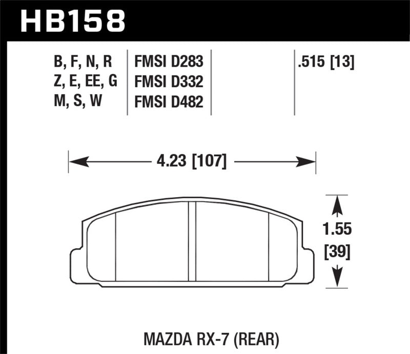 Load image into Gallery viewer, Hawk Performance HB158G.515 HAWK DTC-60 Brake Pad Sets
