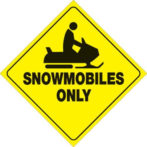 Voss 439 SNO YR 12x12in. Reflective Trail Sign - Snowmobiles Only (Yellow/Black)