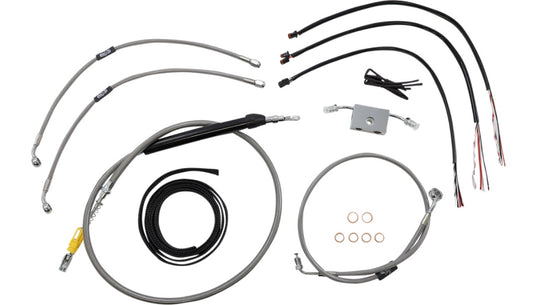 La Choppers LA-8157KT2-16 Complete Handlebar Cable/Brake & Clutch Line/Wire Kit - Stainless Braided