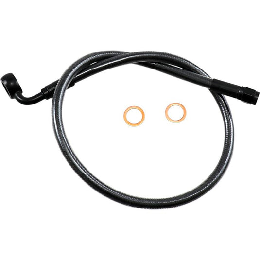 Magnum AS478024 Black Pearl Designer Series ABS Front Upper Brake Line - 12mm. 90deg. Banjo - 24in.
