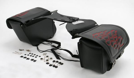 Saddlemen X021-05-0422 Highway Tattoo Saddlebag - Red - 18in.L x 6in.W x 12in.H