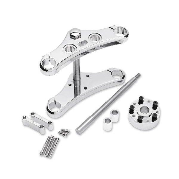 Accutronix TWD39-EHLCK2 39mm Triple Tree Conversion Kit - Top Headlight Mount - 0 Deg. Rake, Wide Glide - Elite
