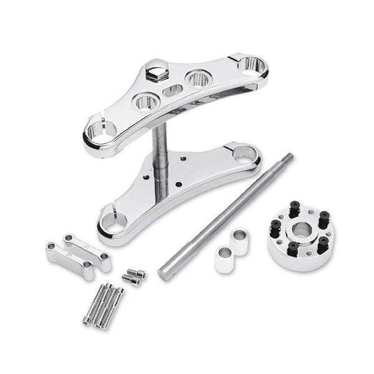 Accutronix TWD39-EHLCK2 39mm Triple Tree Conversion Kit - Top Headlight Mount - 0 Deg. Rake, Wide Glide - Elite