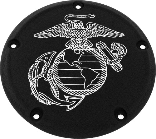 Custom Engraving Ltd MAR08-67BG Patriotic Derby Cover - Marine Ega - Black