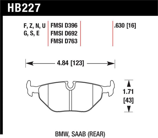 Hawk Performance HB227F.630 HAWK HPS Brake Pad Sets