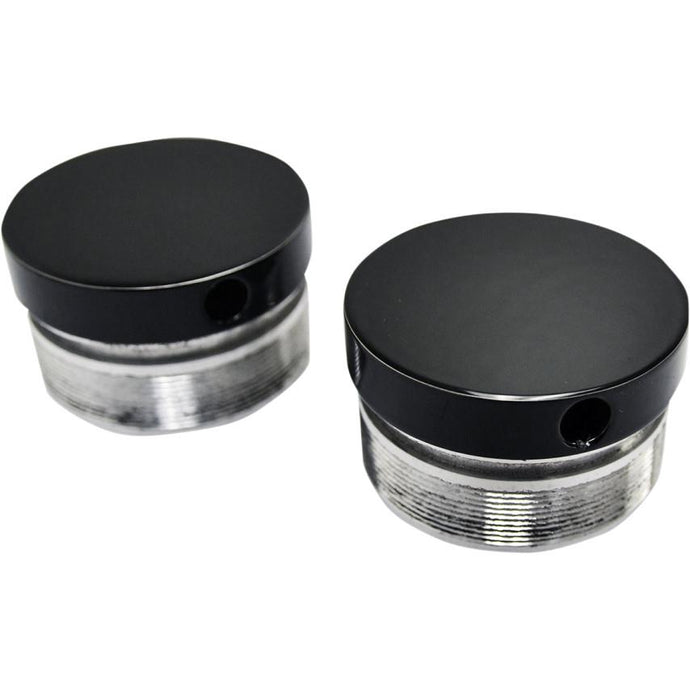 La Choppers LA-7504-49B Flush-Mount Fork Caps - 49mm - Gloss Black