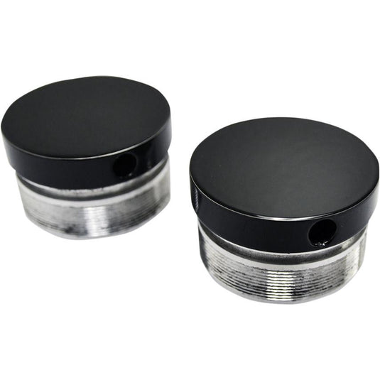 La Choppers LA-7504-49B Flush-Mount Fork Caps - 49mm - Gloss Black
