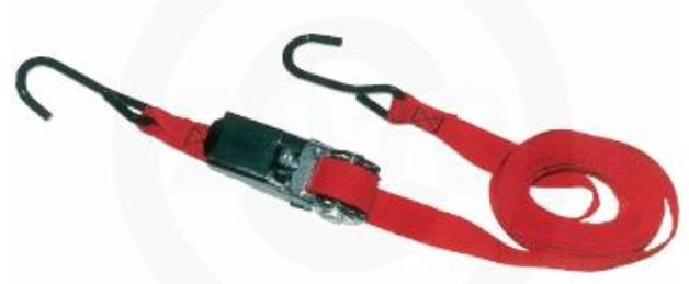 Erickson 01400 Light Duty Ratchet Strap - 1in x 15ft - 500lb - Red