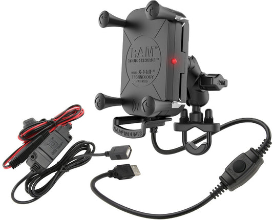 Ram Mounts RAM-B-149Z-A-UN12W-V Wireless Charging with H-Bar Mount Tough Charge