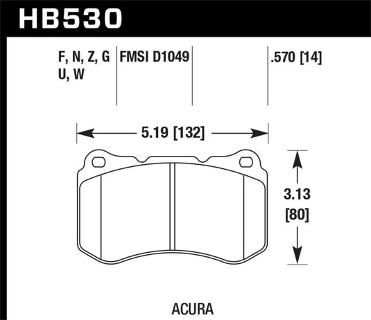 Hawk Performance HB530F.570 HAWK HPS Brake Pad Sets