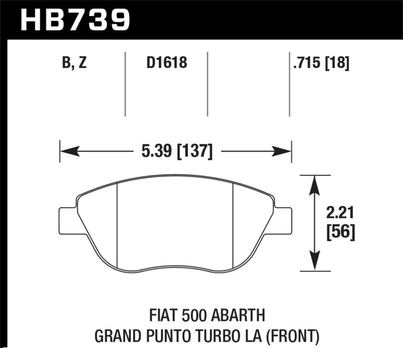 Load image into Gallery viewer, Hawk Performance HB739B.715 HAWK HPS 5.0 Brake Pad Sets
