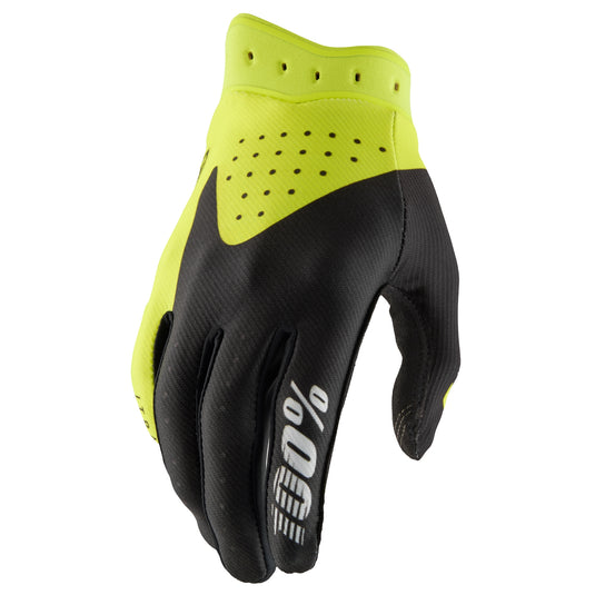 100% iTrack 2 Youth Gloves (Medium, Black/Yellow Fluo)