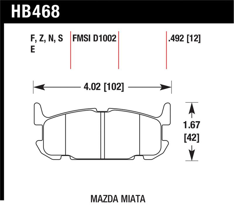 Load image into Gallery viewer, Hawk Performance HB468E.492 HAWK Blue 9012 Brake Pad Sets
